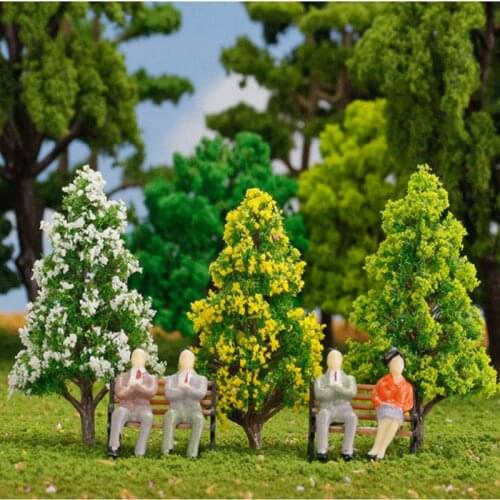 Poplar 1:100 train railway road model mini micro landscape scene layout street trees in the park