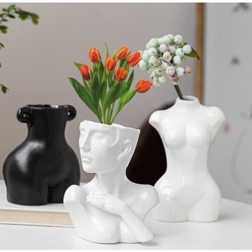 Home Vase Nordic Decoration Home Ceramic Vases Modern Living Room Decoration Abstract Character Sculpture Statue Decoration