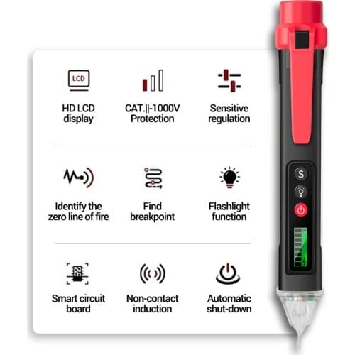 VC1010 Non-contact Pen AC Voltage Detector Tester Meter Tester Pen Electric Indicator LED Sensor Volt Current Tester