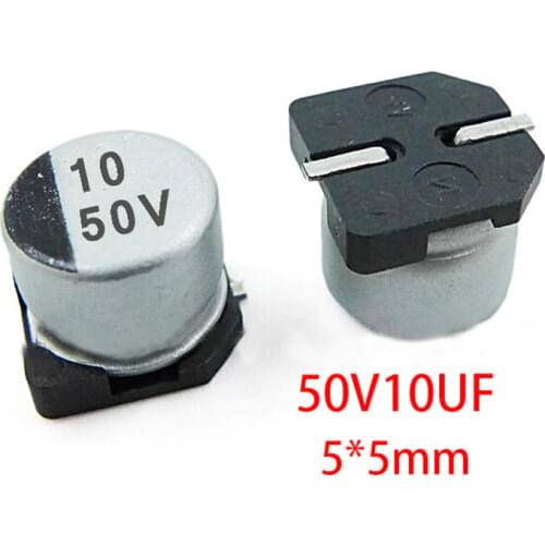 10PCS Electrolytic capacitor 50V10UF 5*5mm SMD aluminum electrolytic capacitor 10uf 50v