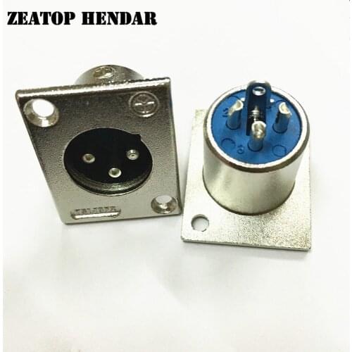 100Pcs XLR Connector 3 Pin XLR Panel Mount Nickel Plated XLR Chassis Male Plug Wire Connector