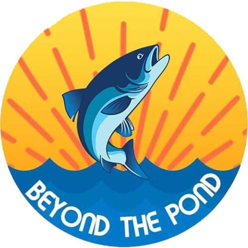 13cm x 13cm for Beyond The Pond Fish Wave Occlusion Scratch Windows Car Sticker Waterproof Decal for Anime Motorcycle