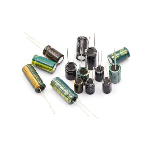 2-50pcs 100UF 220UF 330UF 470UF 680UF 1000UF 1500UF 2200UF 3300UF High Frequency Low ESR Aluminum Capacitor 10V 16V 25V 35V