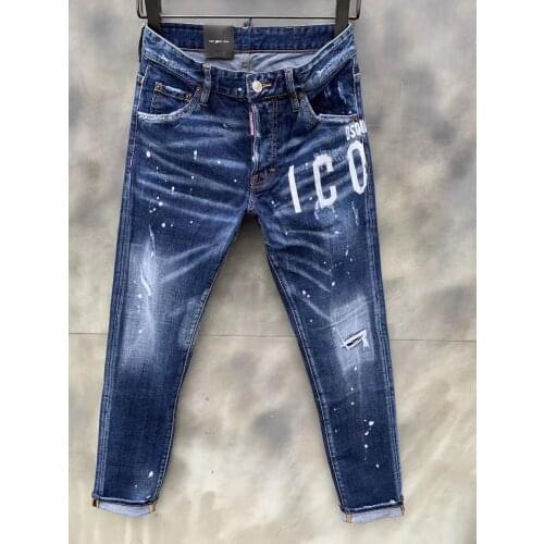 2021 Nnew Style DSQ2 Fashion Motorcycle Ripped Paint Dot mens Jeans 020