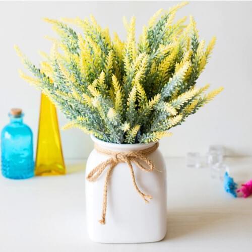 25 Heads/Bouquet Romantic Provence Artificial Flower Purple Lavender Bouquet with Green Leaves for Home Party Decoration