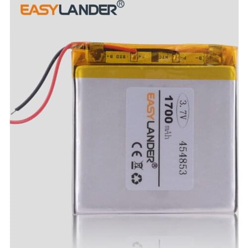 3.7 V lithium polymer battery 454853 1700mah GPS navigation console MP3 Player car dvr video recorder resolder navigator
