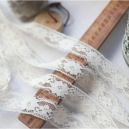 5 Meters/lot Width 2.8cm Beige Embroidered Lace Fabric Sewing DIY Flower Lace Trim Applique Ribbon Collar Dress Guipure Decor