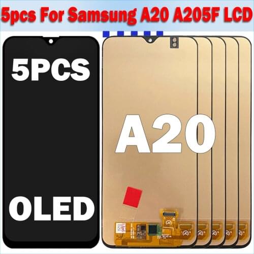 5 PCS OLED For Samsung Galaxy A20 A205 SM-A205F LCD Display Touch Screen Digitizer Assembly