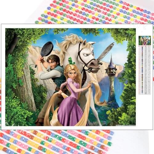 Diamond Painting Disney Rapunzel Magic Lantern 5D DIY Tangled Full Drill Cross Stitch Kits Wall Stickers Art Mosaic Home Decor