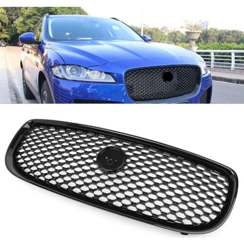 Car Front Bumper Racing Grill For Jaguar XE 2015 2016 2017 2018 X760 Glossy Black ABS Car Moulding Styling Grille