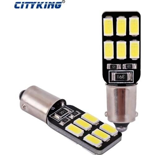 Free shipping 50pcs BA9S led bulb CANBUS t4w ba9s 12SMD 5630 5730 LED car reading Bulbs Wedge Lamp Car Indicators Light