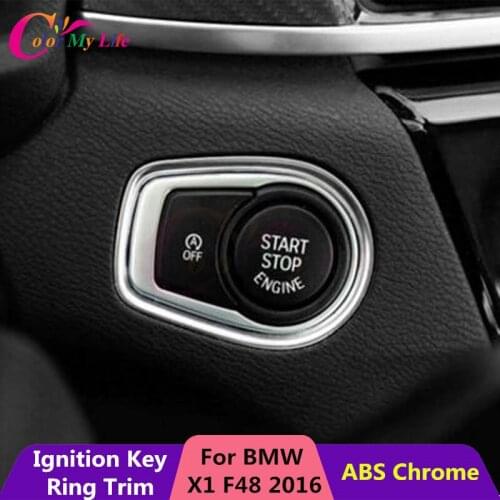 1 Piece Aluminum Car Ignition Key Protection Ring Trim Star Stop Enginer Key Sticker For BMW X1 F48 2016 2017 Accessories