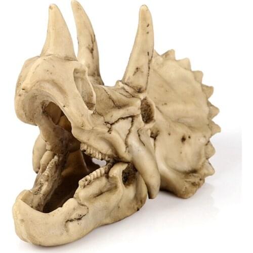 Dinosaur Triceratops Skull Resin Sculpture Model Animal Crafts Skeleton Statue Home Bar Office Art Decoration Children Gift