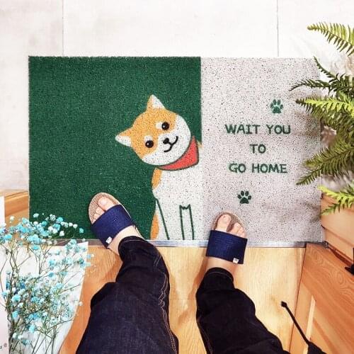 Cartoon Animals Home Doormat PVC Anti-slip Silk Loop Dust-proof Entrance Door Mat Carpet Living Room Custom Hallway Mat Carpet