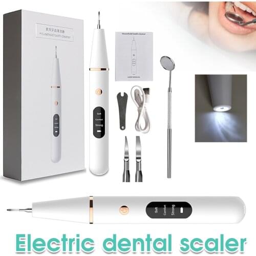 DIOZO Electric Ultrasonic Dental Scaler USB Rechargeable Calculus Remover With LED Light Ultrasonic Tooth Cleaner for Home Use