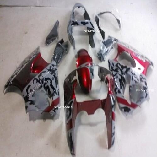 Hot sales ZX6R 00-02 for Kawasaki Ninja Fairing Red/black body ZX-6R 2000 - 2002 Fairings Injection mold