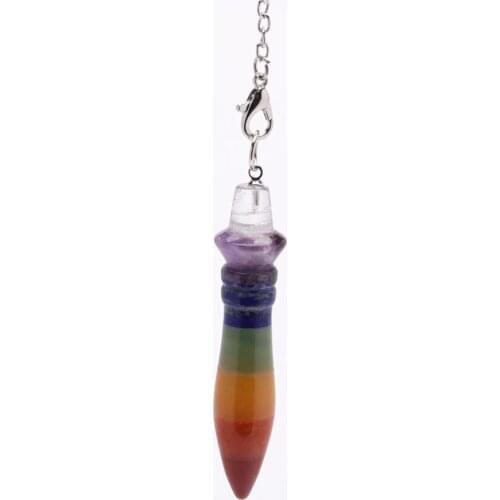 Innovative natural crystal Cone pendant Creativity healing Pendulum Reiki pendant jewelry Hypnotist props 7 chakra stone jewelry