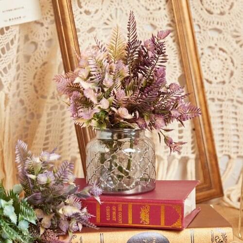 Artificial Fern Leaf Grass, Plastic Spray Color Process, Green Plants, Home Soft Decoration Small Flowers