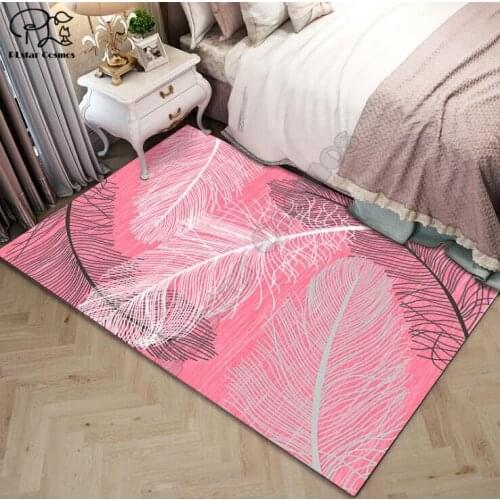 Feather carpet Square Anti-Skid Area Floor Mat 3D Rug Non-slip Mat Dining Room Living Room Soft Bedroom Carpet