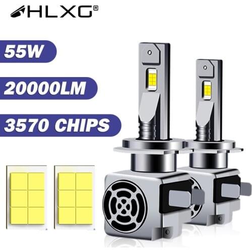 HLXG lampada h4 super LED H8 H9 H7 лампочки h11 led H1 20000LM headlight Bulbs 6000K 12V HB3 9005 9006 HB4 Car Lamps Auto Lights