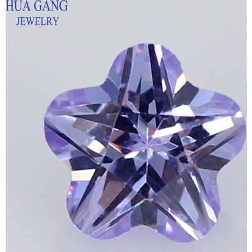 Lavender Pentacle Plum Shape Brilliant Cut CZ Stone Synthetic Gems Cubic Zirconia For Jewelry Size 3x3~10x10mm Free Shipping