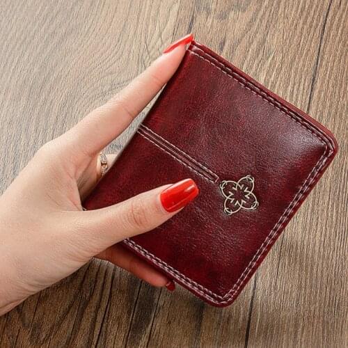 Women Small Wallet Soft Leather Short Money Bags Zipper Ladies Handbags Multi Card Coin Purse Female Card Holder monedero mujer
