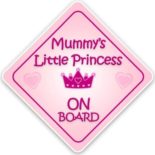 Fashion Mummy Little Princess BABY ON BOARD Bumper Window High Quality Colored Car Sticker Graphic