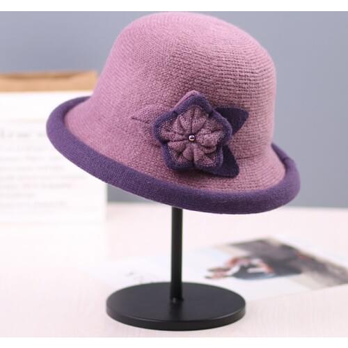 Fashionable Women Hat Children Autumn And Winter Round Face Basin Hat Curling Knitted Fisherman Hat