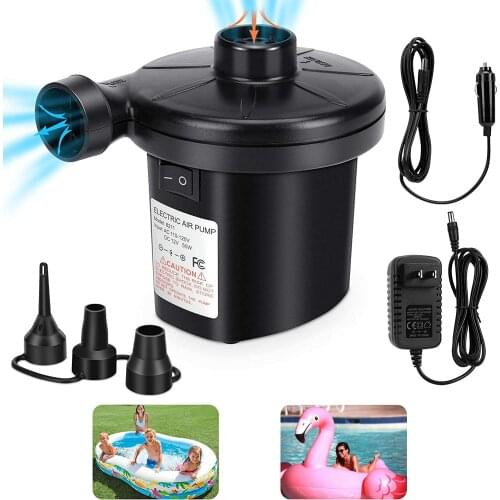 12V Inflatable Pump Electric Air Mattress Camping Pump Air Compressor Portable Inflator Air Pump For Home Boat EU Plug