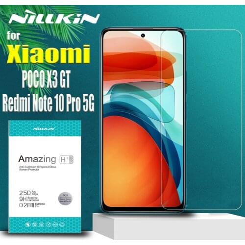 Nillkin on Redmi Note 10 Pro 5G CN Tempered Glass Nillkin 9H Hard Clear Safety Protective Screen Protector for Xiaomi POCO X3 GT