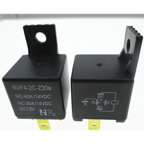 NEW high power auto car 12V relay NVF4-2C-Z30a-DC12V NVF4-2C-Z30a-12VDC NVF4-2C-Z30a NVF42CZ30a DC12V 12VDC 12VDC 40A 30A 4PIN