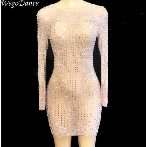 New Sexy woman mesh Sparkling Crystals rhintestones Nightclub Party Fashion Show Singer Dancer Bling Customes freeshipping