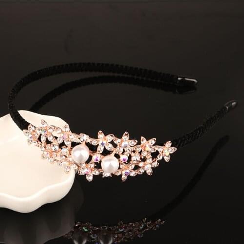 Baroque Luxury pearl Flower Retro Alloy Headband Bridal Hair Accessories Metal Hair Accessories For Women Classical Hairband