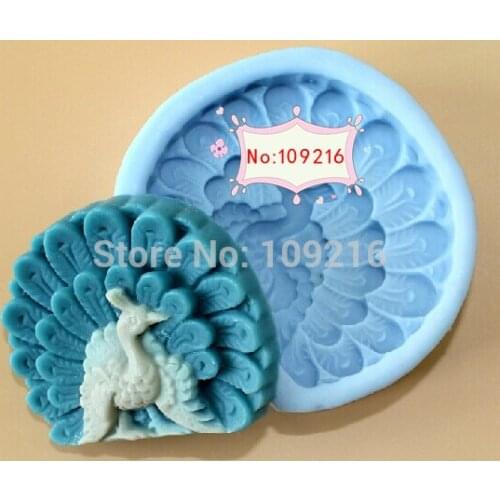 Wholesale!!!1pcs The Peacock (H0206) Silicone Handmade Soap Mold Crafts DIY Mould