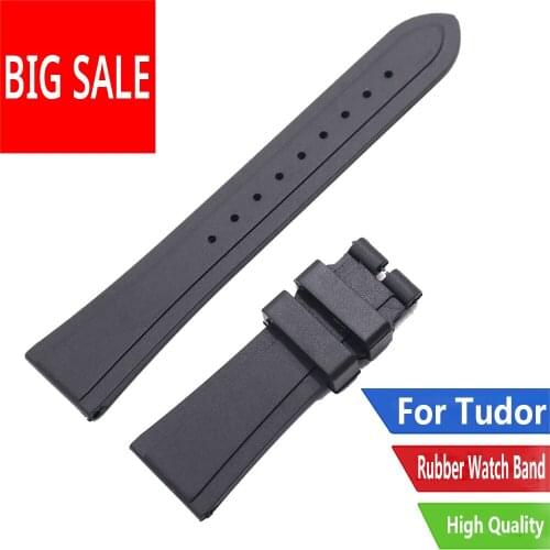 CARLYWET 22mm TOP Quality Soft And Comfortable Waterproof Silicone Rubber Replacement Wrist Watch Band without Clasp For Tudor