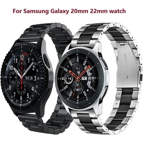 20mm 22mm Width Stainless Steel Band For Samsung Gear Sport S2 S3 Galaxy 42mm 46mm Watch Strap Metal Wristband