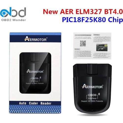 AER ELM327 25K80 Chip OBD2 Code Reader WiFi AER ELM 327 V1.5 PIC18F25K80 ELM327 BT4.0 Bluetooth 4.0 OBD2 Diagnostic tool