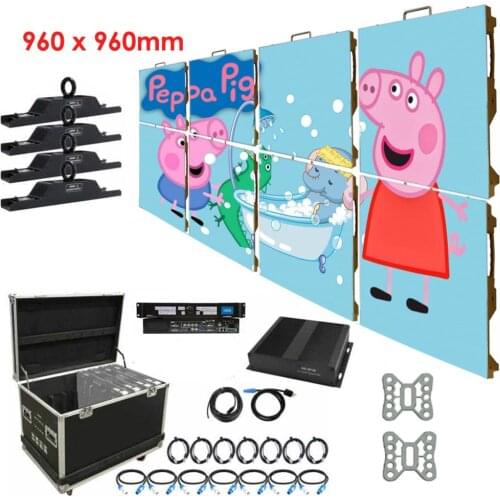 Shenzhen 2mx6m led panel 960mmx960mm RGB 3in1 SMD outdoor P4 rental ali express LED display screen