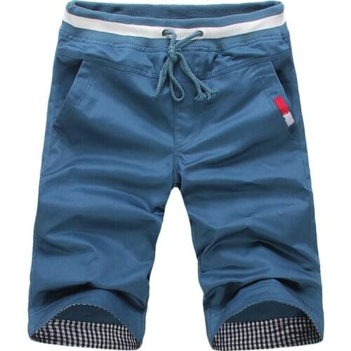 Mens Summer Breeches Shorts Cotton Casual Bermudas Black White Boardshorts Homme Classic Brand Clothing Beach Shorts Male