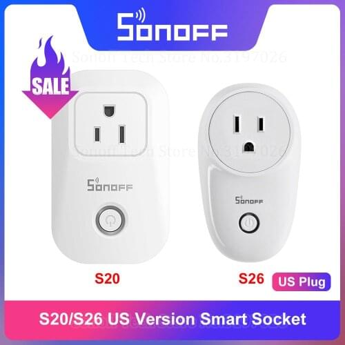 Itead Sonoff S20 Smart WiFi Socket CN AU UK US EU Plug Wireless Remote Outlet Wifi Switch Works With Alexa Google Home Assistant