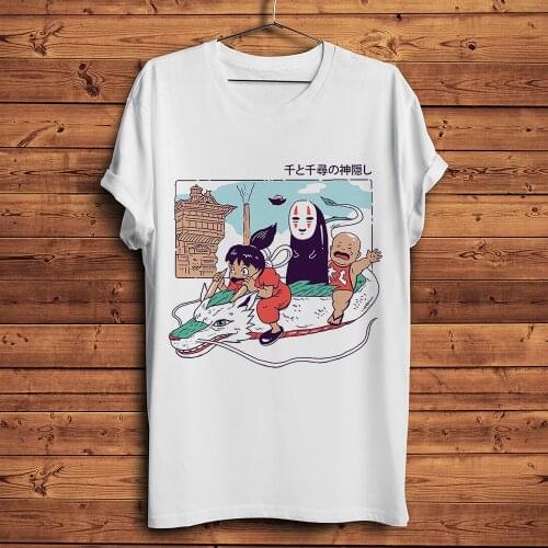 Spirited Away ogino chihiro funny anime t-shirt homme short sleeve t shirt men white casual tshirt unisex manga streetwear tee
