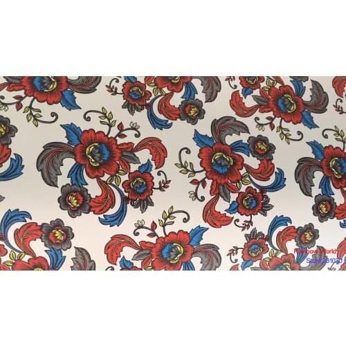 High Quality flower pattern Faux PU Leather fabric for DIY sewing sofa table shoes bags bed material(1 yard)