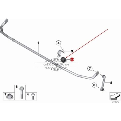 Car Rear stabilizer bar rubber sleeve Rubber bearing Stabilizer rubber sleeve X3b mwX4 X1 3 series Rear balance bar opening glue