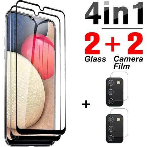 4-in-1 Cover Tempered Glass For Samsung A02s European Screen Protector For Samsung Galaxy A11 A20 A20s A20e A30 Phone Lens Film