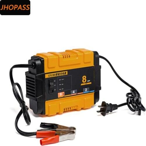 LCD screen12V 8A smart repair motorcycle/car/SUV lead acid battery charger for 7AH-80AH battery charge