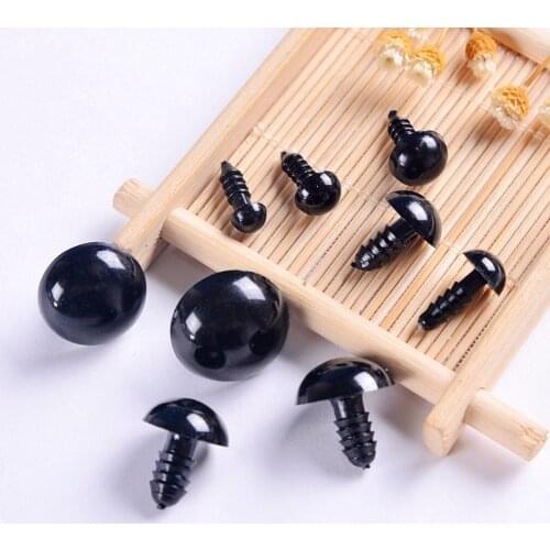100 Sets Sewing Buttons Black Plastic Doll Eyes Safety Eyes for Teddy Bear Stuffed Toys Snap Animal Scrapbooking Dolls Craft Eye