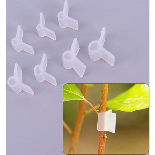100Pcs/pack Garden Flower Plant Vine Seedlings Grafted Branches Clip Connector Fasteners Plastic Clips Garden Tool 2-5mm