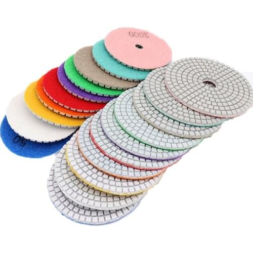 3'' 4'' Diamond Flexible Wet Polishing Pads For Stone Ceramic Tile Sanding Discs For Stone White Bond