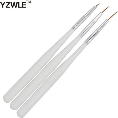 YWK 3 PCS/Pack Nail Art Painting Drawing Brush / Practical Nail Tools Portable Nail Brushes 25