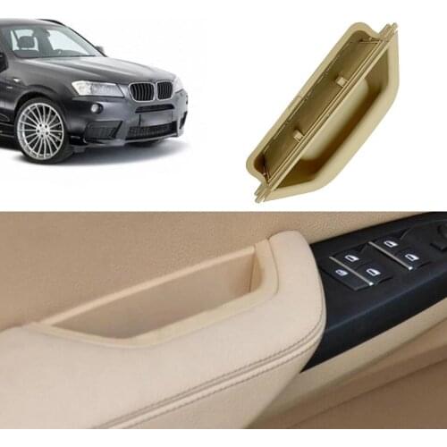 4PCS RHD Beige For BMW X3 X4 F25 F26 2010-2016 Car Front Rear Interior Door Handle Inner Panel Pull Trim Cover Armrest